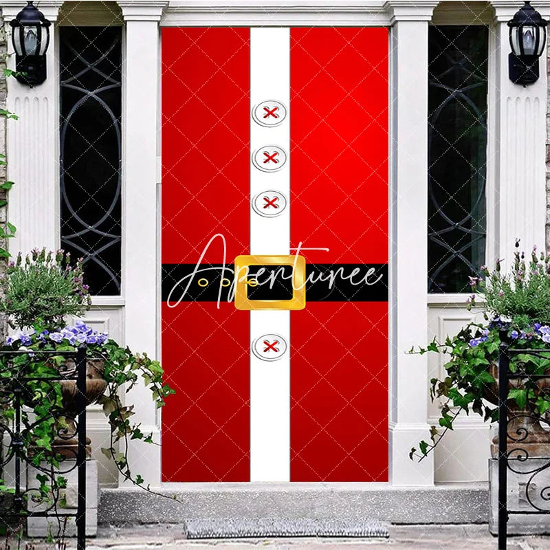 Aperturee - Aperturee Red Santa Claus Cloth Belt Merry Christmas Door Cover