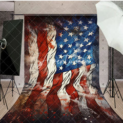 Aperturee - Aperturee Red Spot American Flag Independence Day Sweep Backdrop