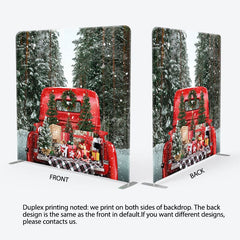 Aperturee - Aperturee Red Truck Presents Christmas Pillow Case Backdrop