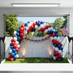 Aperturee - Aperturee Red White And Shiny Celebration Cake Smash Backdrop