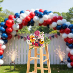 Aperturee - Aperturee Red White And Shiny Celebration Cake Smash Backdrop
