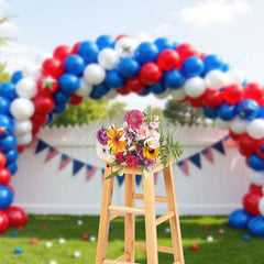 Aperturee - Aperturee Red White Blue Balloons Fence Cake Smash Backdrop