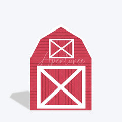 Aperturee - Aperturee Red White Farm House Barn Door Arch Party Backdrop