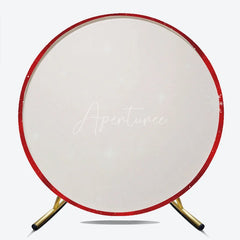 Aperturee - Aperturee Red Winter Snowflakes Sparkling Round Backdrop with Bokeh Effect Christmas Holiday Party Decor