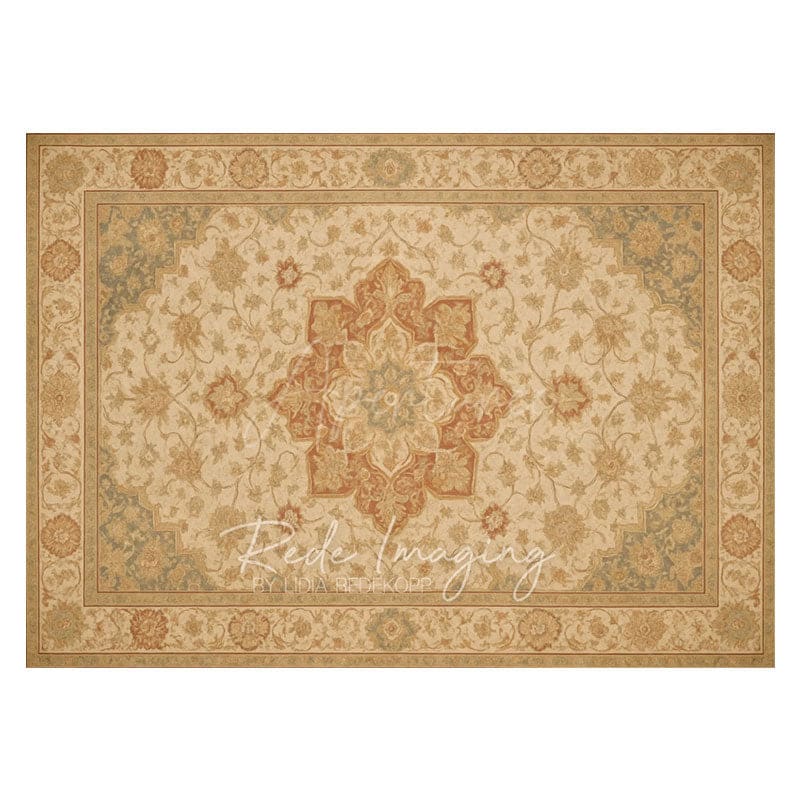 Aperturee - Aperturee Repeat Floral Persia Rug Rubber Floor Mat For Photo