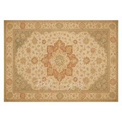 Aperturee - Aperturee Repeat Floral Persia Rug Rubber Floor Mat For Photo