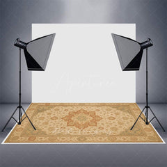 Aperturee - Aperturee Repeat Floral Persia Rug Rubber Floor Mat For Photo