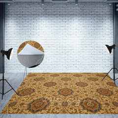 Aperturee - Aperturee Repeat Slovakia Gold Fabric Floor Backdrop For Photo