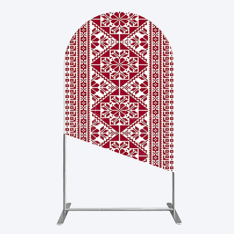 Aperturee - Aperturee Repeated Slovakia Pattern Birthay Arch Backdrop