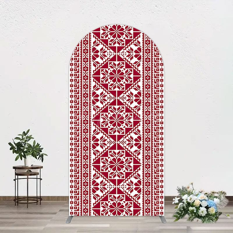 Aperturee - Aperturee Repeated Slovakia Pattern Birthay Arch Backdrop