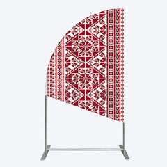 Aperturee - Aperturee Repeated Slovakia Pattern Birthay Half Moon Arch Backdrop