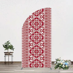 Aperturee - Aperturee Repeated Slovakia Pattern Birthay Half Moon Arch Backdrop