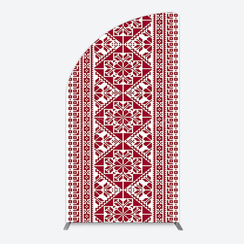 Aperturee - Aperturee Repeated Slovakia Pattern Birthay Half Moon Arch Backdrop