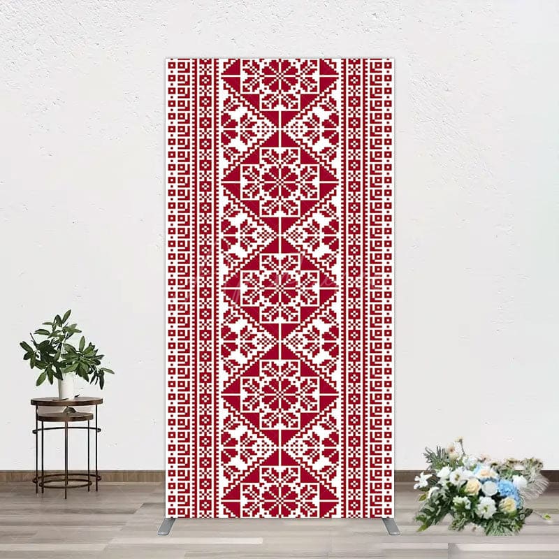 Aperturee - Aperturee Repeated Slovakia Pattern Birthay Rectangle Backdrop