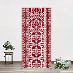 Aperturee - Aperturee Repeated Slovakia Pattern Birthay Rectangle Backdrop