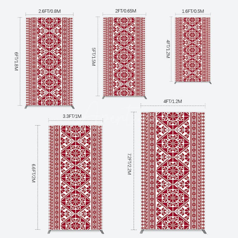 Aperturee - Aperturee Repeated Slovakia Pattern Birthay Rectangle Backdrop