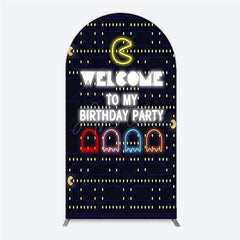 Aperturee Aperturee Retro Arcade Game Birthday Arch Backdrop Inspired 80s Video Game Welcome to My Party Neon Sign Decor