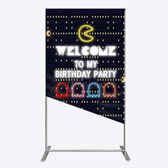 Aperturee Aperturee Retro Arcade Game Birthday Rectangle Backdrop Inspired 80s Video Game Welcome to My Party Neon Sign Decor