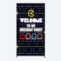 Aperturee Aperturee Retro Arcade Game Birthday Rectangle Backdrop Inspired 80s Video Game Welcome to My Party Neon Sign Decor