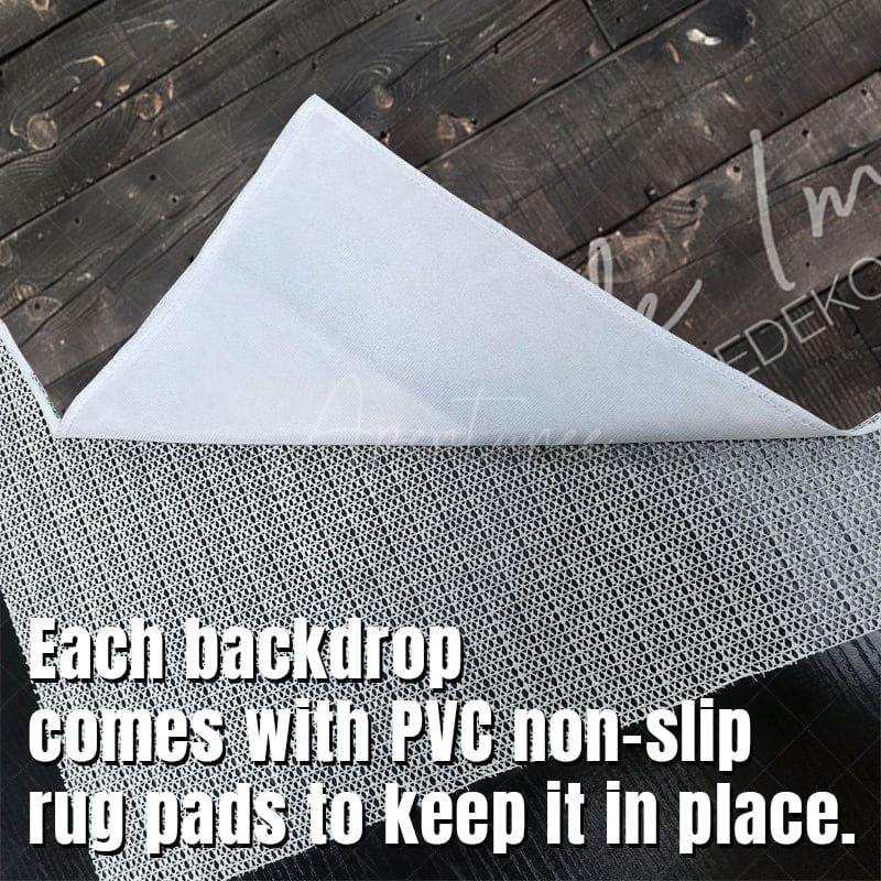 Aperturee - Aperturee Retro Black Grey Wood Grain Fabric Floor Backdrop