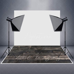 Aperturee - Aperturee Retro Black Grey Wood Grain Photo Rubber Floor Mat