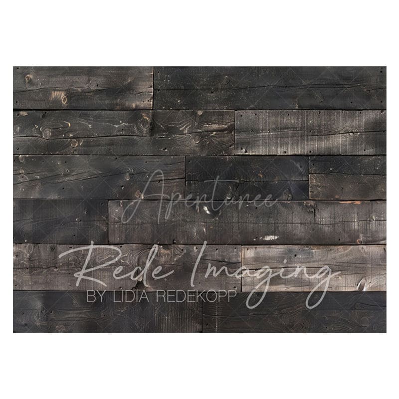 Aperturee - Aperturee Retro Black Grey Wood Grain Photo Rubber Floor Mat