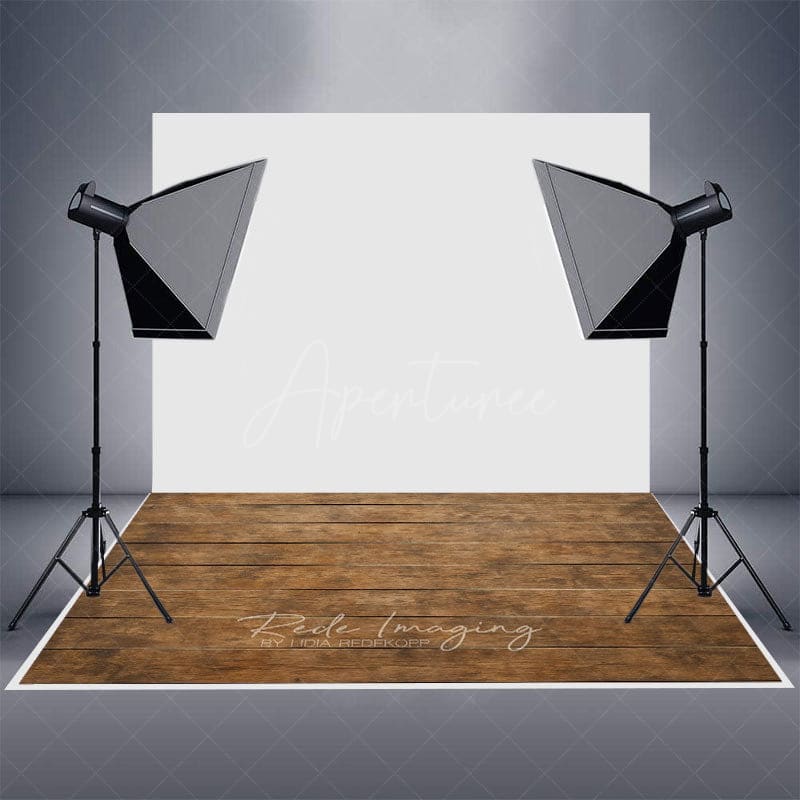 Aperturee - Aperturee Retro Brown Wooden Pattern Photo Rubber Floor Mat