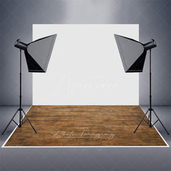 Aperturee - Aperturee Retro Brown Wooden Pattern Photo Rubber Floor Mat