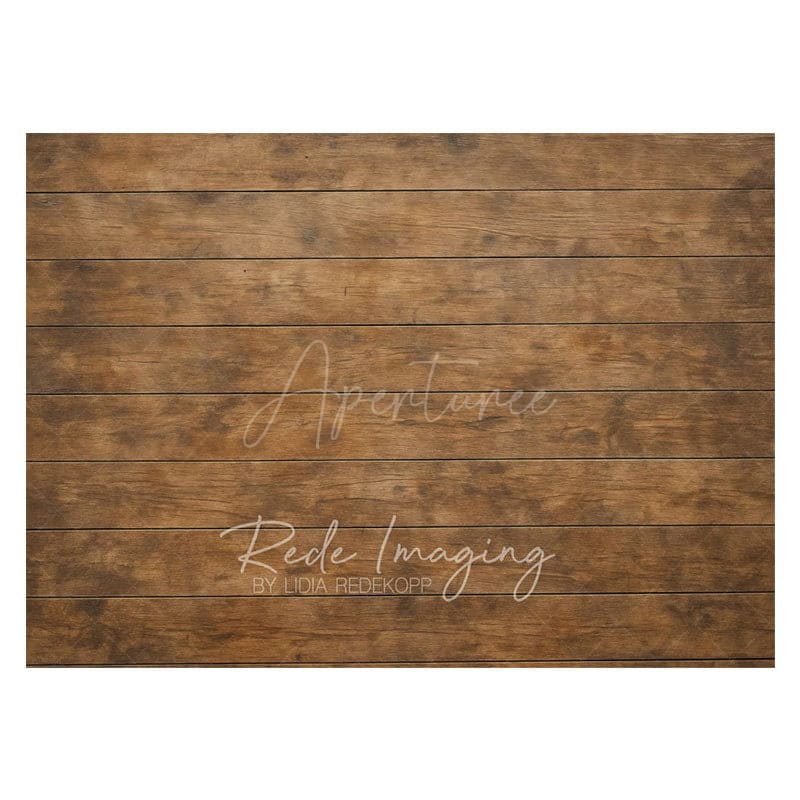 Aperturee - Aperturee Retro Brown Wooden Pattern Photo Rubber Floor Mat