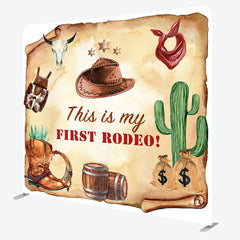 Aperturee Aperturee Retro Cowboy First Rodeo Square Tension Backdrop