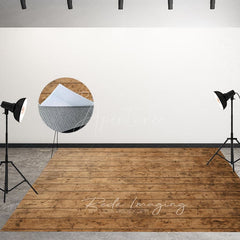 Aperturee - Aperturee Retro Gradient Brown Wood Board Fabric Floor Backdrop