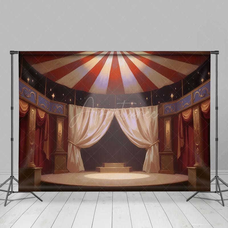 Aperturee - Aperturee Retro Luxury Circus Tent Cake Smash Photo Backdrop