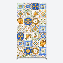 Aperturee - Aperturee Retro Mediterranean Lemon Bridal Shower Rectangle Backdrop