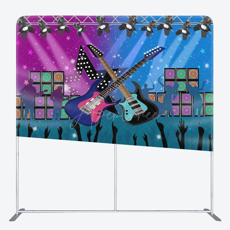 Aperturee - Aperturee Retro Music Rock Dance Stage Square Tension Backdrop