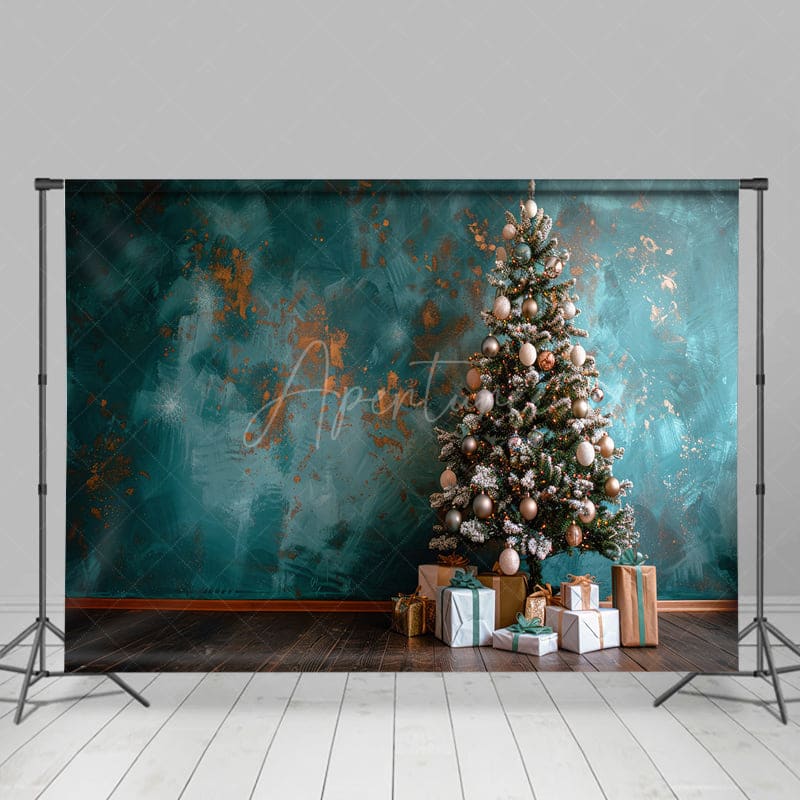 Aperturee - Aperturee Retro Old Style Wall Christmas Tree Holiday Backdrop