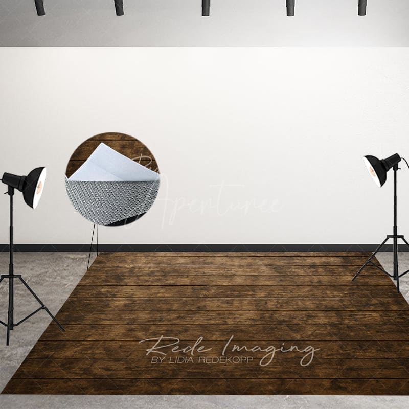 Aperturee - Aperturee Retro Old Style Wood Fabric Floor Backdrop For Photo