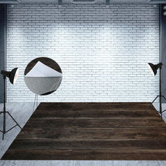 Aperturee - Aperturee Retro Painted Floral Wood Floor Combo Set Backdrop