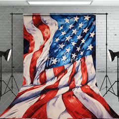 Aperturee - Aperturee Retro Painted Usa Flag Independence Day Sweep Backdrop
