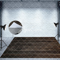 Aperturee - Aperturee Retro Red Wall Fireplace Christmas Room Set Backdrop