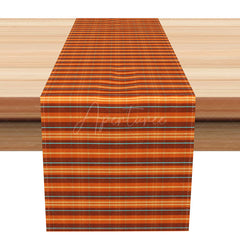 Aperturee - Aperturee Retro Summer Stripe Table Runner in Warm Tones for Old Style and Mid-Century Modern Kitchen Decor