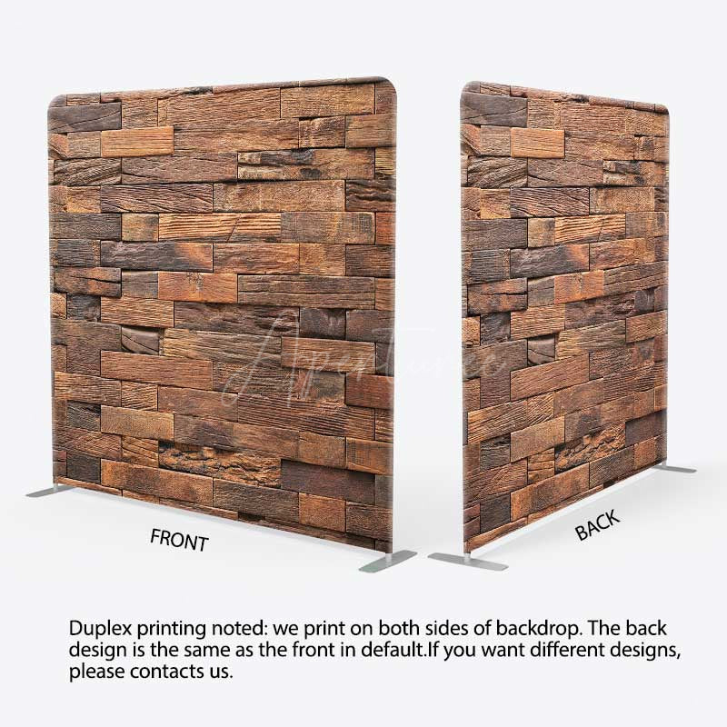Aperturee Aperturee Retro Wooden Brick Wall Photo Pillow Case Backdrop