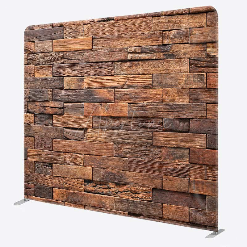 Aperturee Aperturee Retro Wooden Brick Wall Photo Pillow Case Backdrop