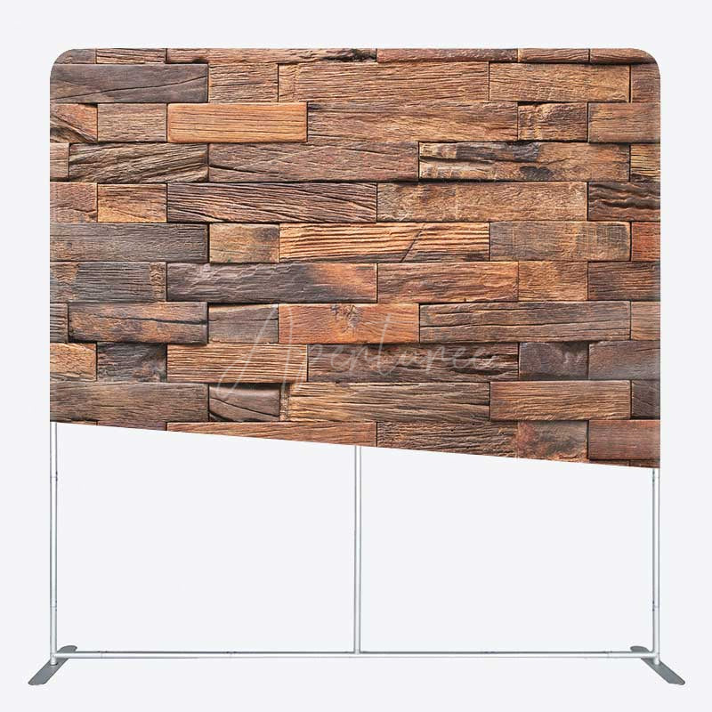 Aperturee Aperturee Retro Wooden Brick Wall Photo Pillow Case Backdrop