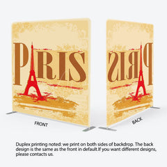 Aperturee - Aperturee Retro Yellow Eiffel Tower Paris Pillow Case Backdrop