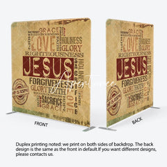Aperturee - Aperturee Retro Yellow Love Jesus Paper Christmas Backdrop