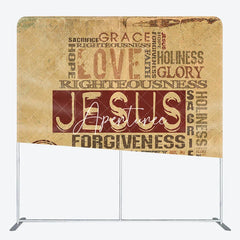 Aperturee - Aperturee Retro Yellow Love Jesus Paper Christmas Backdrop