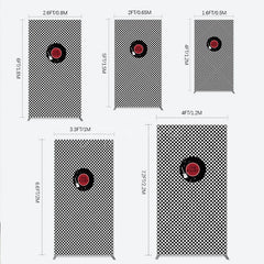 Aperturee - Aperturee Rock and Roll Music Rectangle Backdrop Black and White Checkerboard with Vinyl Record One Rocket Birthday Party Decor