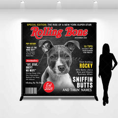 Aperturee - Aperturee Rolling Bone Dog Poster Custom Text Photo Backdrop