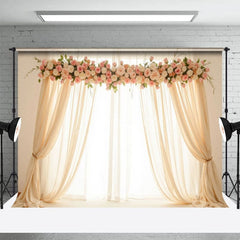 Aperturee - Aperturee Romantic Angelic Floral Windows Wedding Backdrop