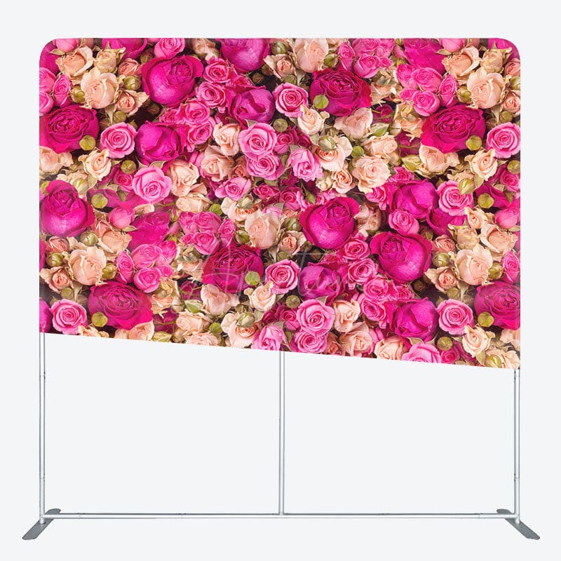 Aperturee - Aperturee Romantic Blooming Roses Wedding Pillow Case Backdrop